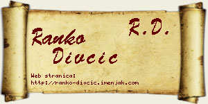 Ranko Divčić vizit kartica